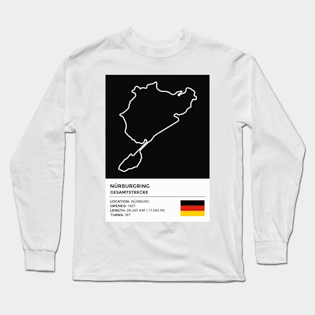 Nürburgring - Gesamtstrecke [info] Long Sleeve T-Shirt by sednoid